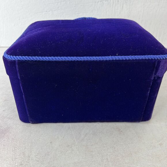 Goldsmith Vintage Velvet Holder Cobalt Blue 90s Maximalist Bold Decor - Picture 4 of 14